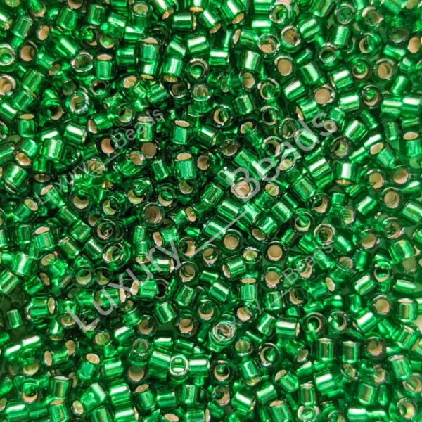 Японский бисер Miyuki Delica 11/0 DB-0605 Silver Lined Emerald Dyed